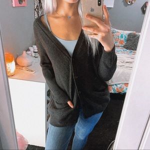 H&M | Charcoal Button Up Cardigan
